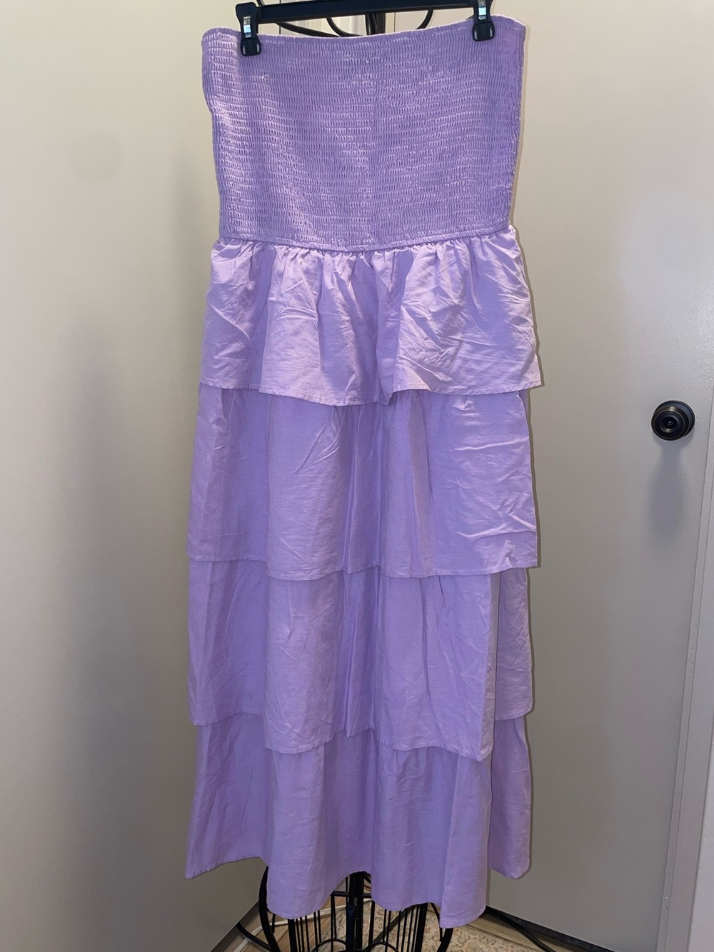 Lavender Strapless Tiered Maxi Dress for Kids